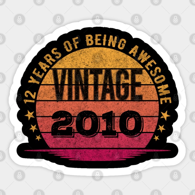 Vintage 2010 12 Year Old 12th Birthday Sticker by mahmuq